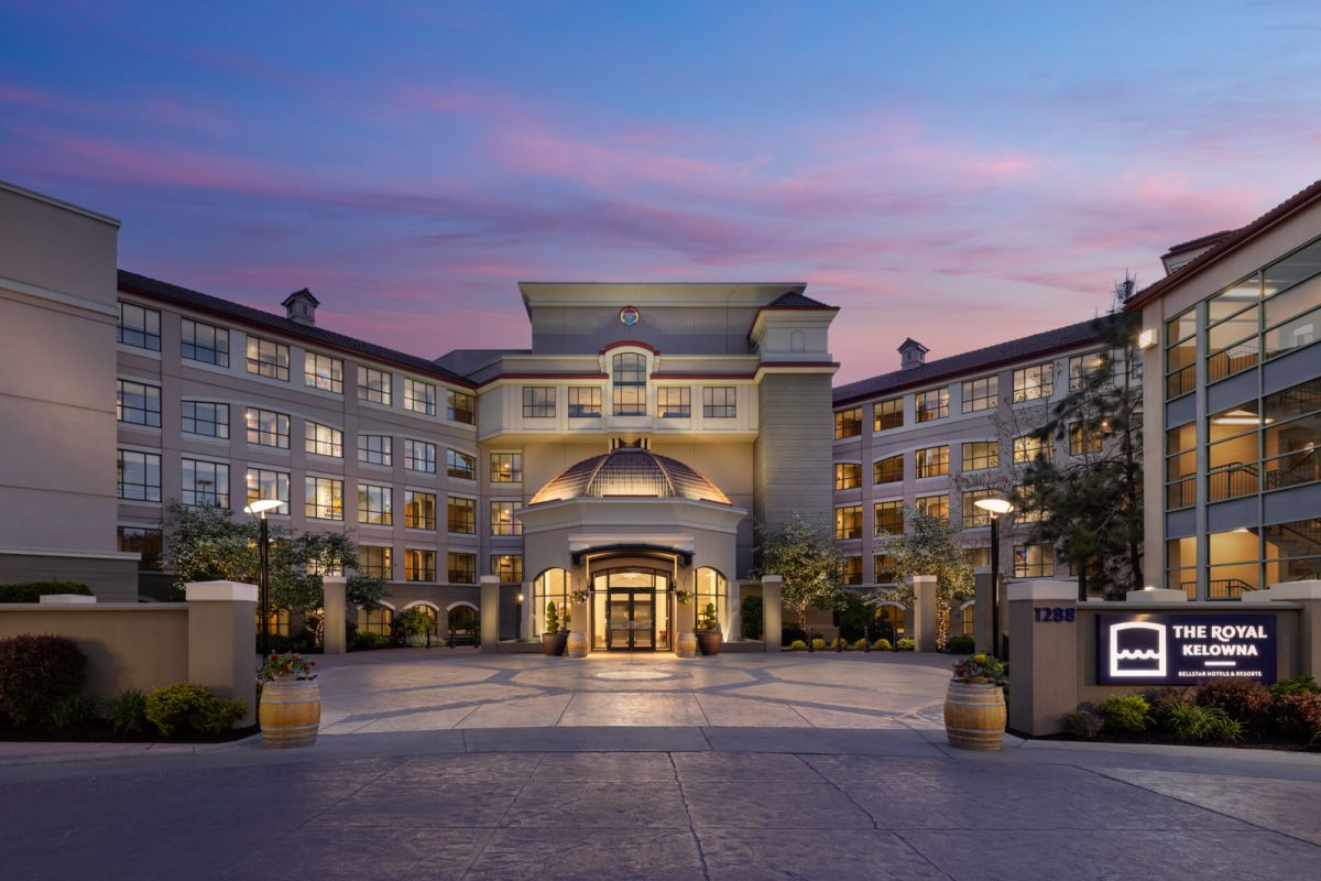 Hotel exterior at twilight photograph by Shawn Talbot
