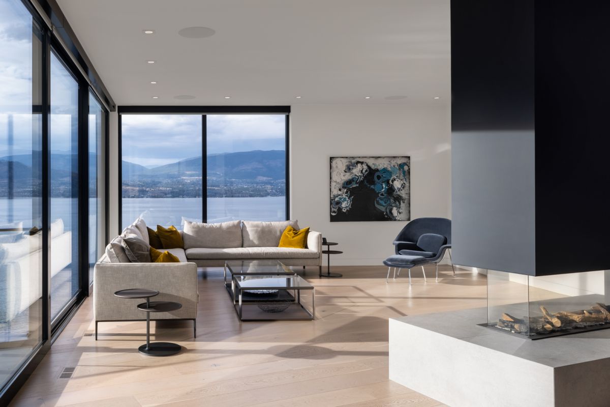 Architectural photograph of luxury living room interior