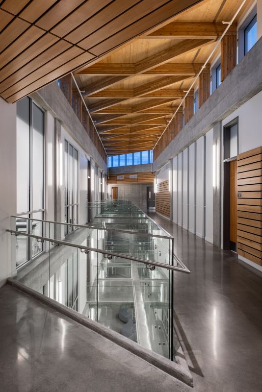 Okanagan College architectural interior hallway multi levels