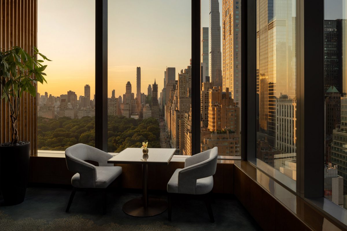 The Mandarin Oriental restaurant overlooking central park as shot by Hospitality Photographer Shawn Talbot